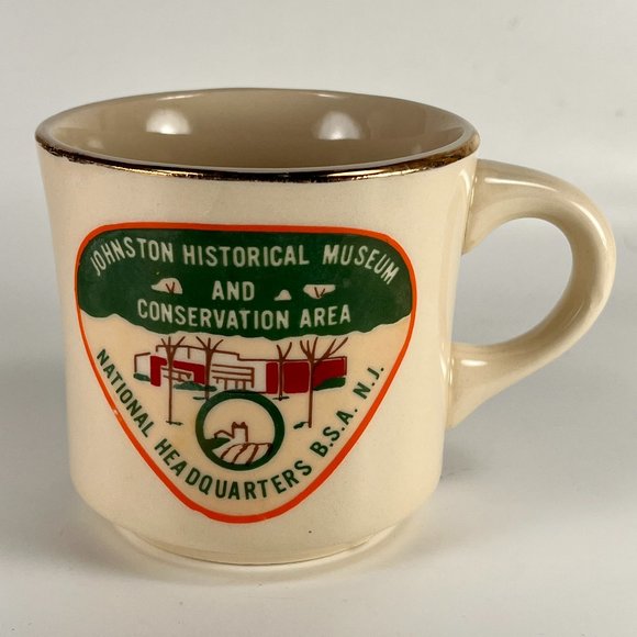 Vtg Boy Scouts of America BSA National HQ Coffee Mug Johnson Museum NJ 60's USA - Picture 1 of 15